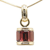 K18YG イエローゴールド ガーネット ダイヤ0.02ct ベネチアンチェーン ネックレス レディース 【中古】